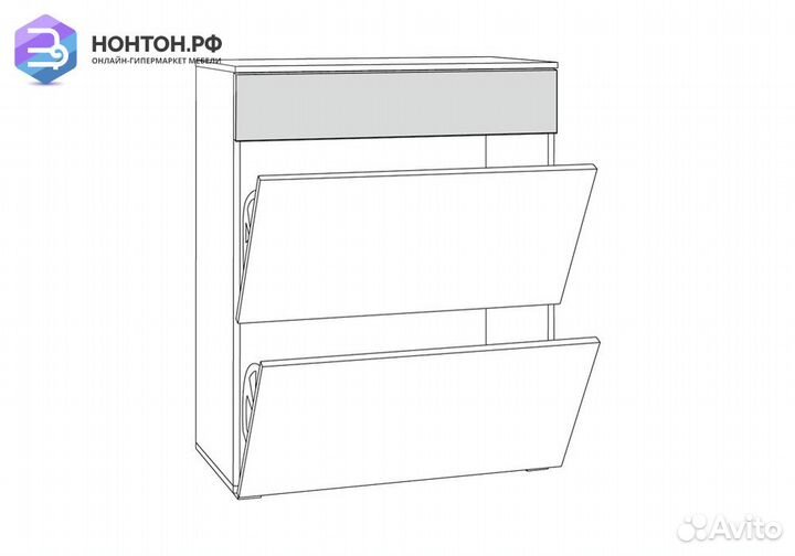 Тумба для обуви Остин 16.121 серый графит / дуб во