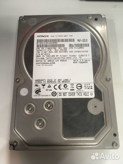 Жесткий диск hitachi HDD SATA 3.0 2tb