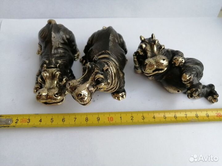 Фигурка Бегемот латунь