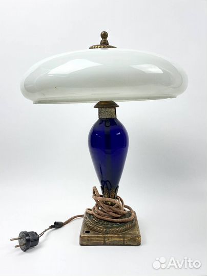 Лампа настольная СССР кобальт