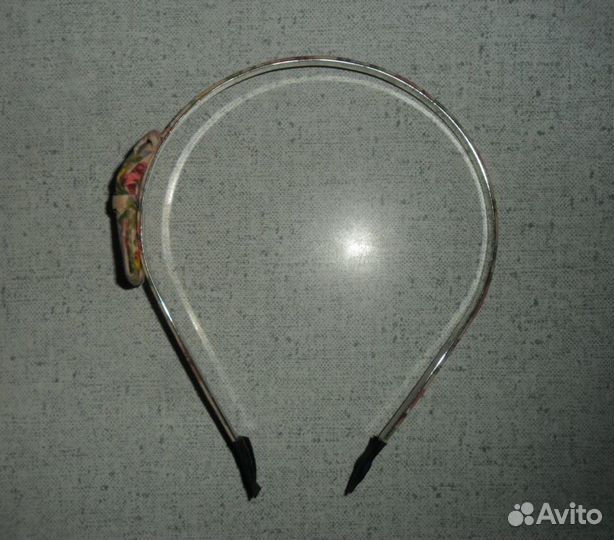 Ободок для волос розовый с бантом