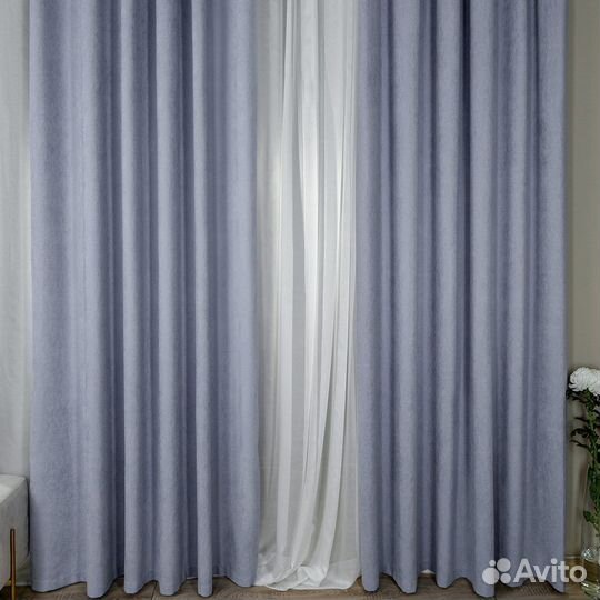 Комплект Шторы и Тюль Эдем Гиацинтовый+Вуаль