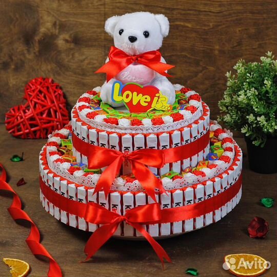 Киндер торт, букет, корзина, коробка