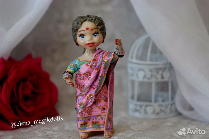 Ватная игрушка -индианка Лакшми