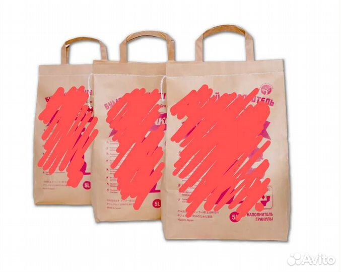 Бумажный пакет для кошачьего наполнителя