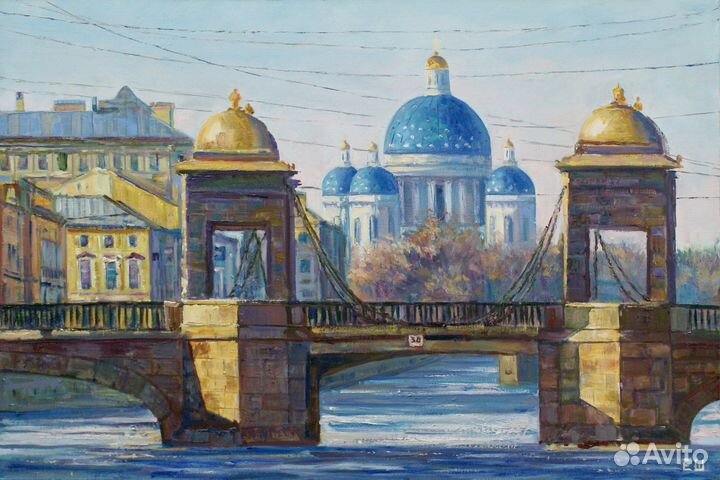 Картина «Мост Ломоносова» холст/ масло 40 на 60
