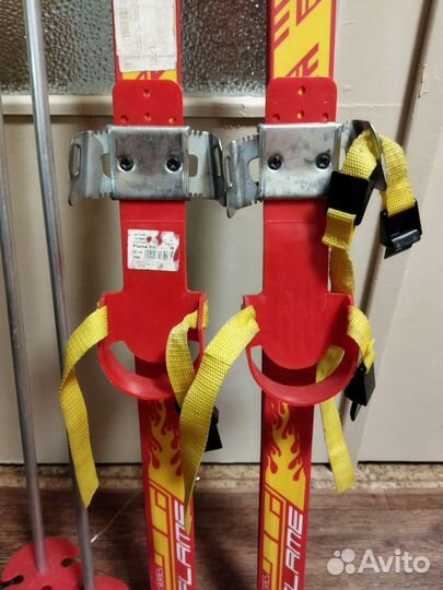 Лыжи детские 120 с палками Крепление на любую обув