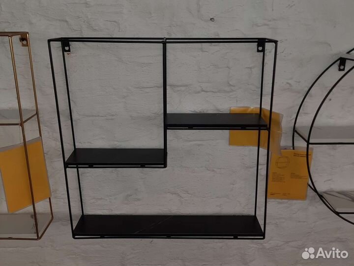 Полка Square чёрная чёрный мрамор