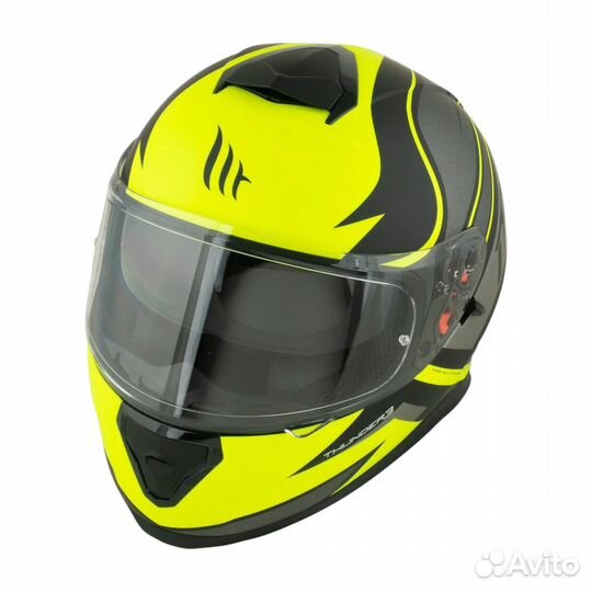 Мотошлем интеграл MT thunder 3SV CAP желто-черный