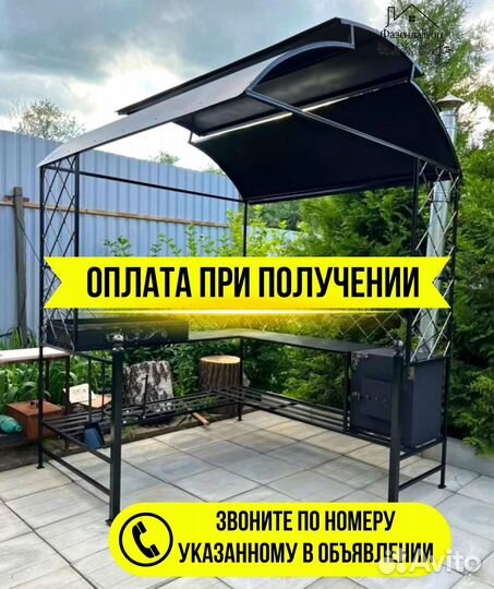 Мангал с печью под казан