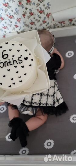 Платье с повязкой для новорожденных