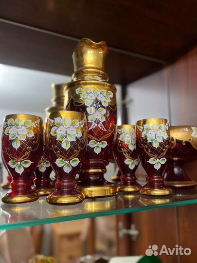 Графин, 5 стаканов, конфетница