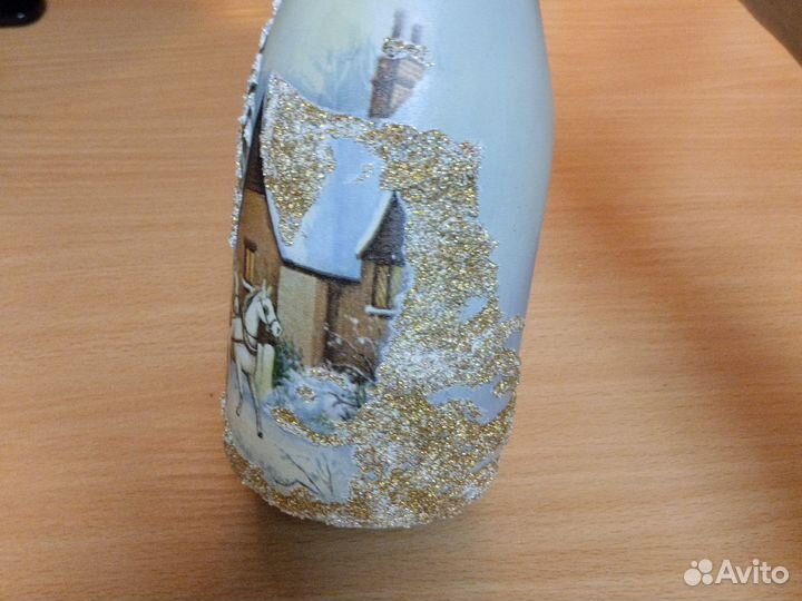 Бутылка в новогоднем дизайне