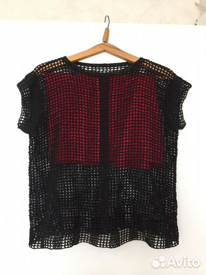 Вязанный топ сетка,ручная работа