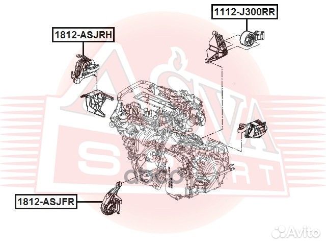 Опора двигателя 1112J300RR asva