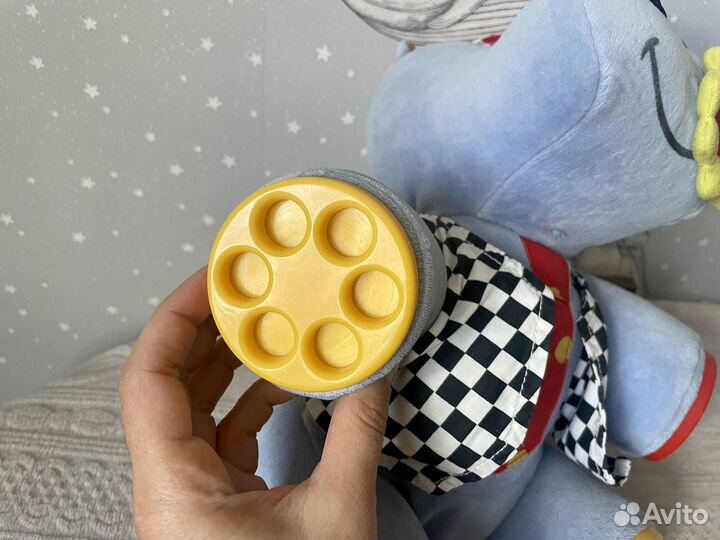 Развивающая мягкая игрушка бегемот