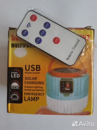 Фонарь с пультом, солнечной батареей на 18650