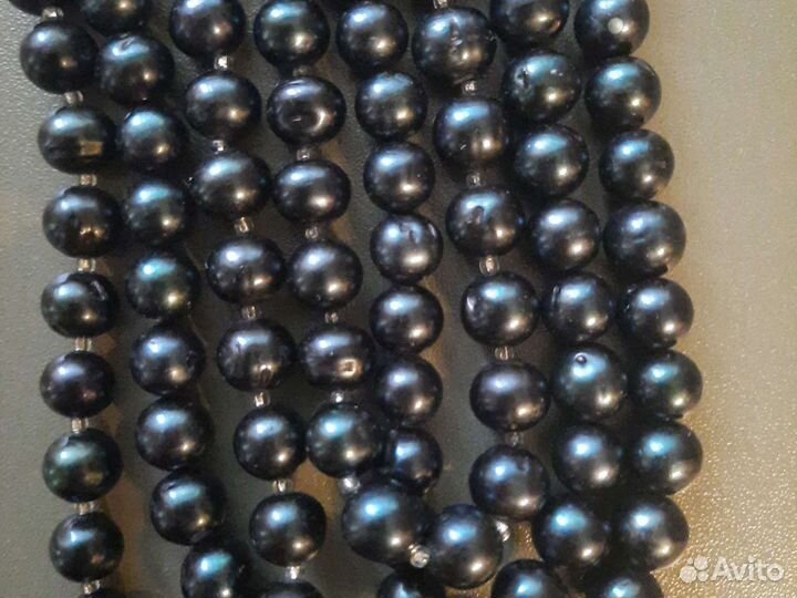 Черный жемчуг бусины