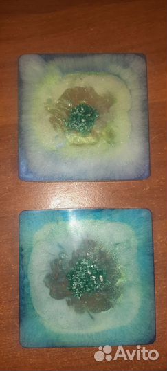 Подстаканники с подставкой из эпоксидной смолы