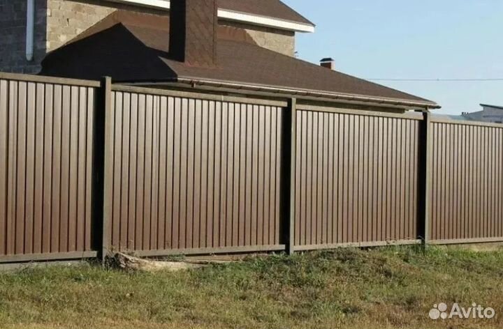 Забор металлический цена за метр работа по договор