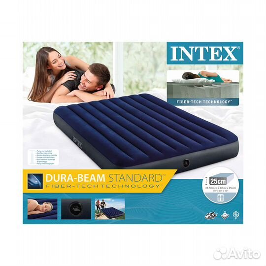 64759 Надувной матрас интекс 152х203х25 см