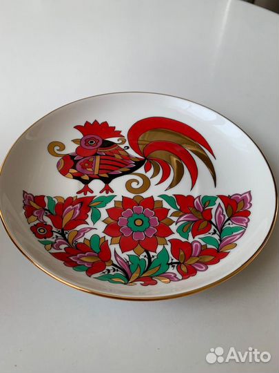 Бокал с блюдцем Ифз красный петух