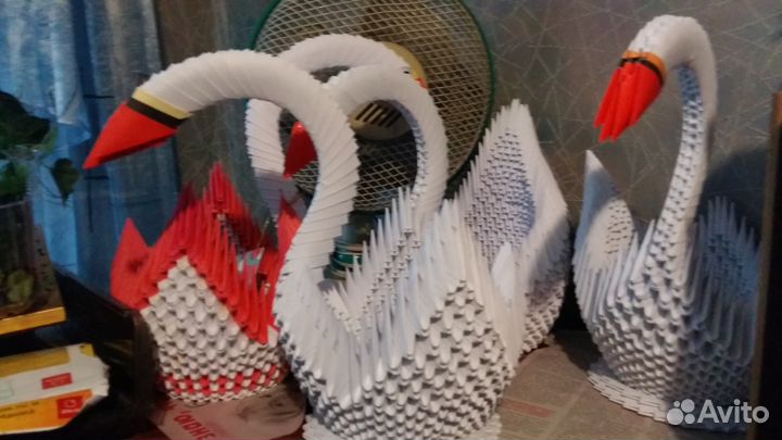 Лебедя из бумаги оригами (45 фото)