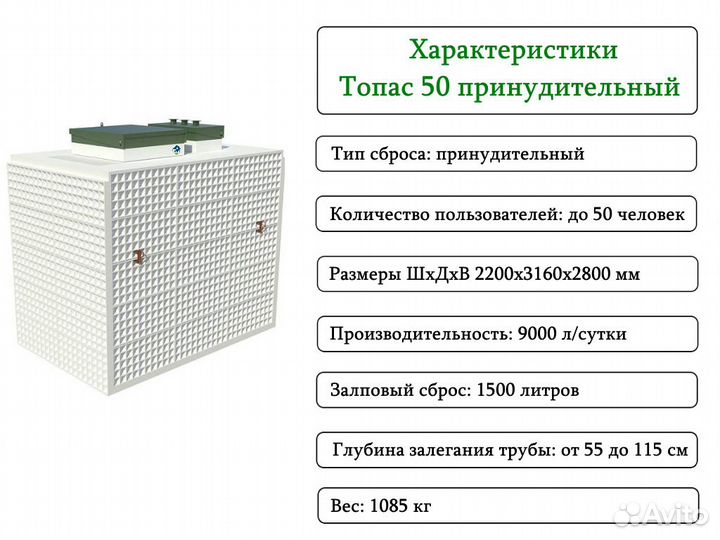 Септик Топас 50 пр принудительный с доставкой