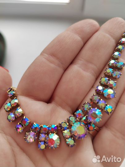 Колье aurorа borealis Чехия 100% оригинал