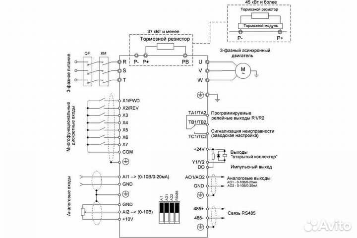 Частотный преобразователь Sputnik выходной ток 60/75А 30/37кВт вх: 3ф x 380В / вых: 3ф х 380В VFC400