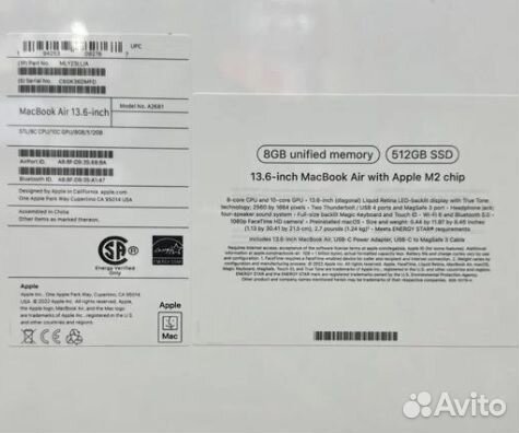 Apple MacBook Air 13 2022 M2 8/512 Gb новый