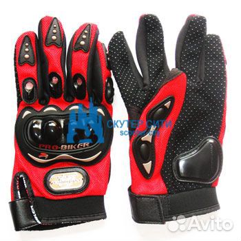 Перчатки (Мото) ткань MCS-01 red L (Арт.4620757438
