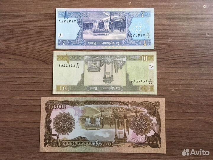 Банкноты Афганистан, Таджикистан, Румыния, Конго