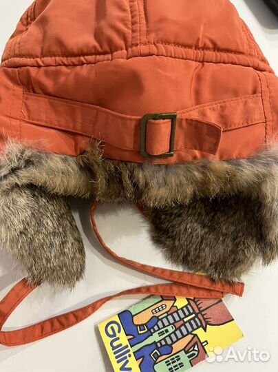 Шапка-ушанка с мехом кролика Gulliver