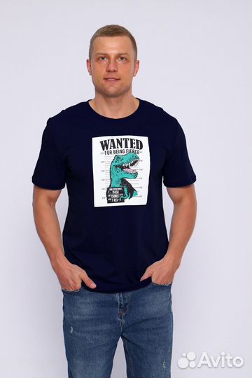 Футболка Wanted - темно-синий. Оптом