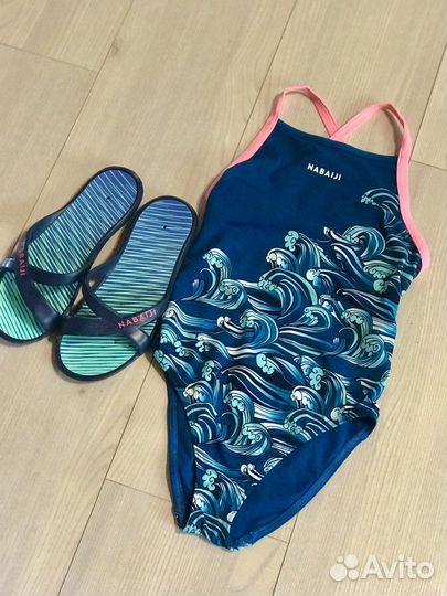 Купальник и шлепки “Nabaiji” р-р 122-128