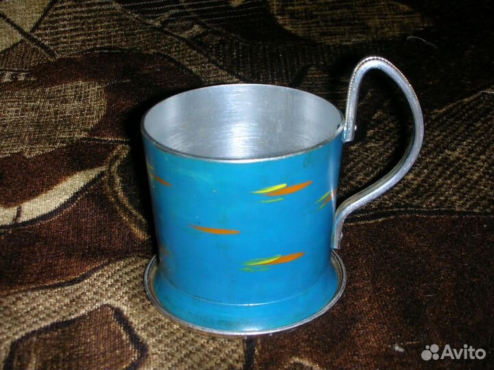 Подстаканник с подставкой, эмаль, алюминий, СССР