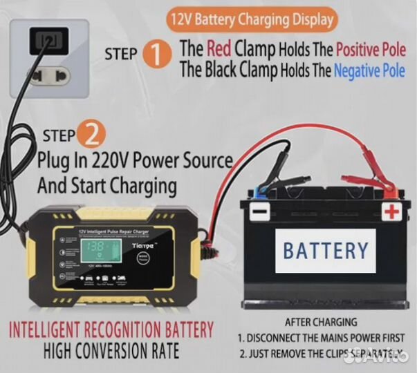 Автоматическое зарядное устройство 12В 6А