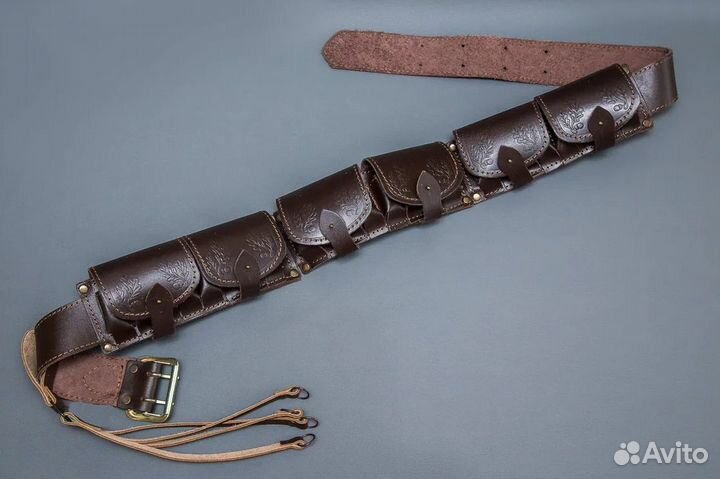 Патронташ на пояс кожаный N31