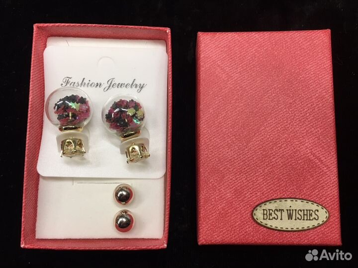 Серьги два комплекта в коробочках Fation Jewerly