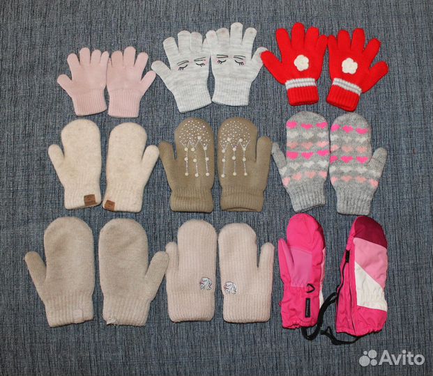 Варежки перчатки детские на 1-4 года
