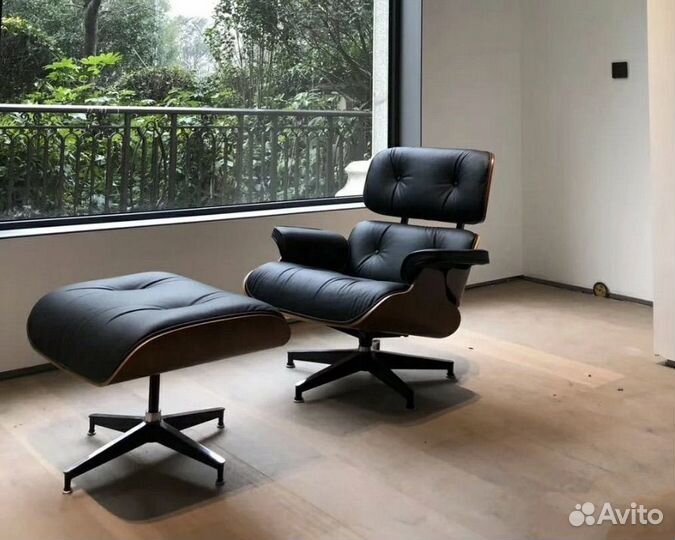 Кресло кожаное eames lounge chair