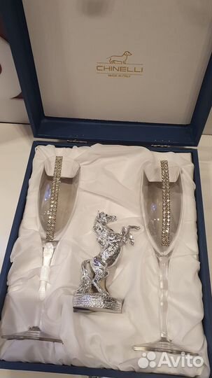 Бокалы для шамп.,инкрустация кристаллами Сваровски