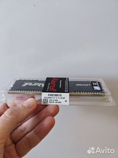 Оперативная память kingston fury 3200mhz 16gb нов