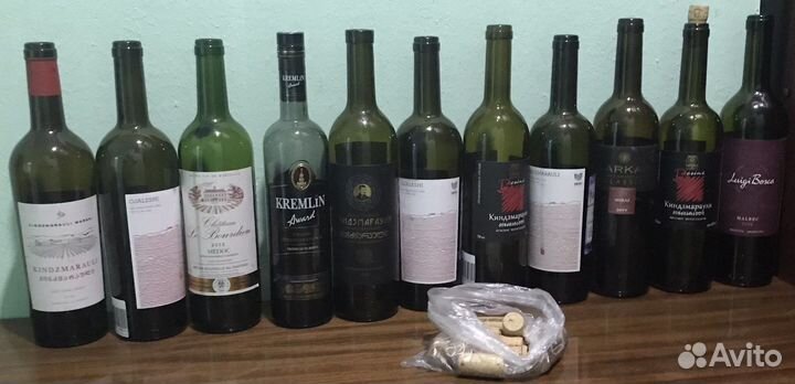 Бутылки от вина и водки пакетом