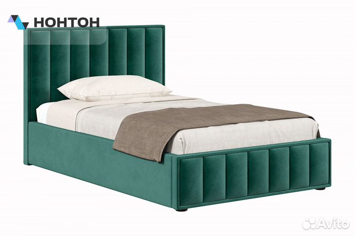 Кровать Анкона с подъемным механизмом велюр зелены