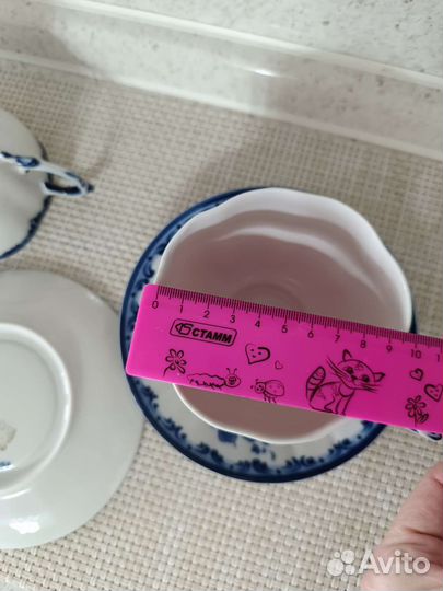 Чашка с блюдцем Гжель