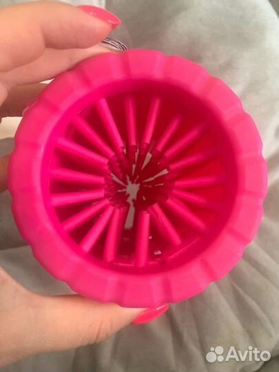 Лапомойка для собак крупных пород 15 см, розовая