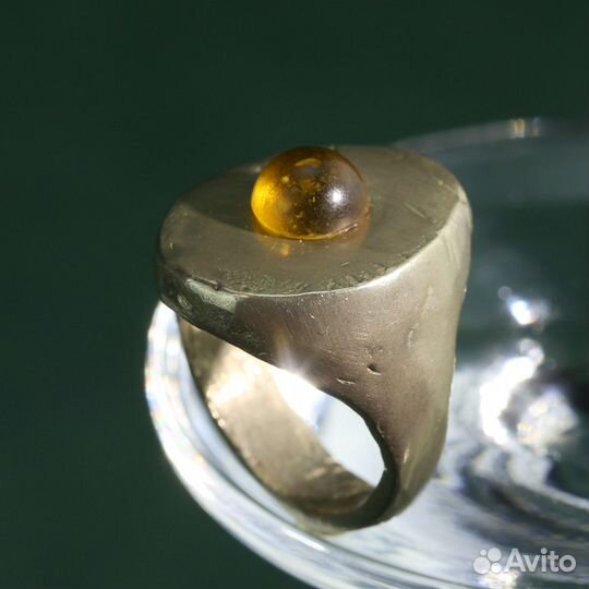 Кольцо-печатка из белой латуни унисекс Poison Drop