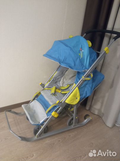 Детские зимние санки на колесах